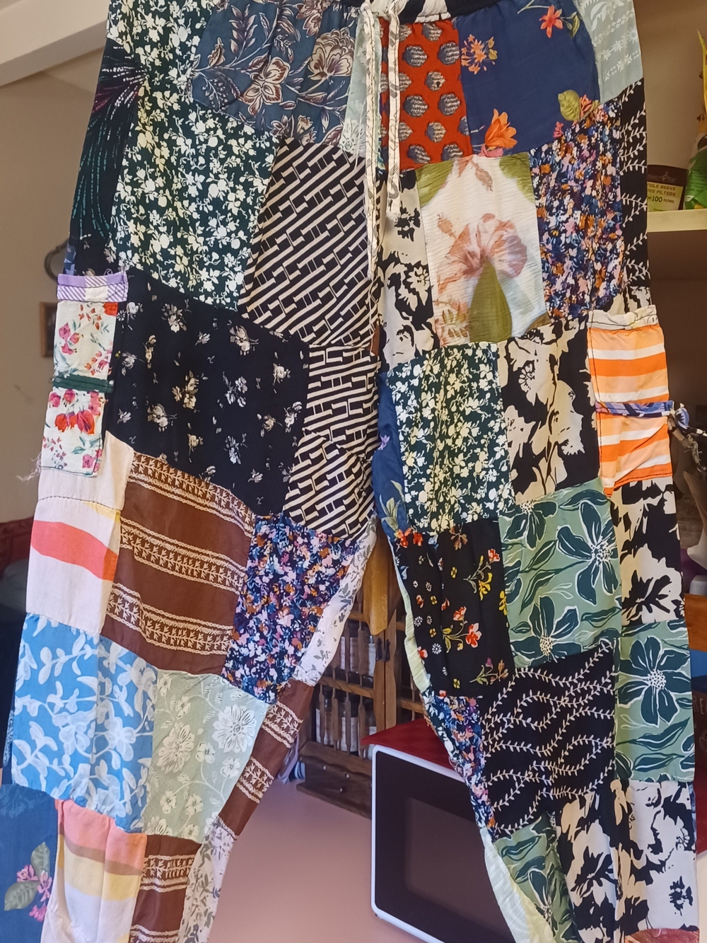 Patchwork Kids Boho Lounge Pants - Multicolor